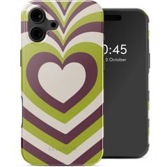 Selencia Vivid Rückabdeckung mit MagSafe Apple iPhone 16 - Double Hearts Plum Fern