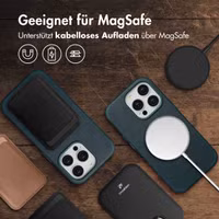 Accezz Vintage Leather Magsafe Backcover Apple iPhone 14 Pro - Smokey Green