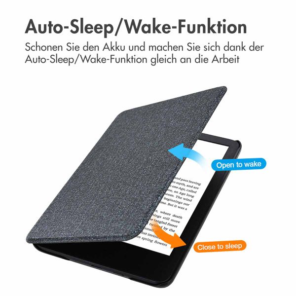 imoshion Canvas Sleepcover Klapphülle für das Amazon Kindle (2024) / Amazon Kindle (2022) 11th gen - Glitter Schwarz