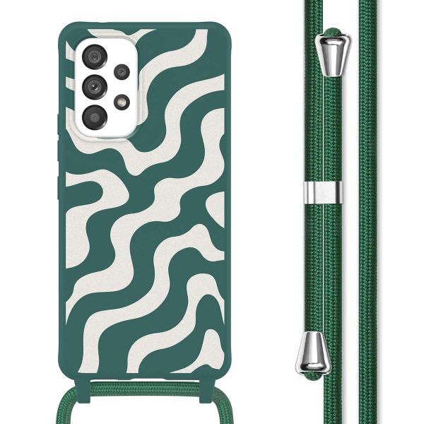 imoshion Silikonhülle design mit Band für das Samsung Galaxy A53 - Petrol Green Groovy