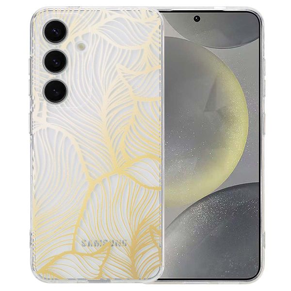 imoshion Design Hülle für das Samsung Galaxy S25 - Golden Leaves