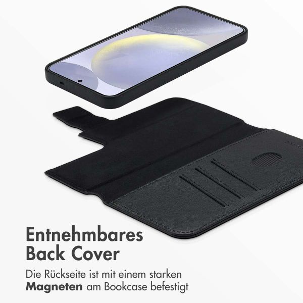 Accezz 2-in-1 Klapphülle aus Leder mit MagSafe für das Samsung Galaxy S25 Plus - Onyx Black