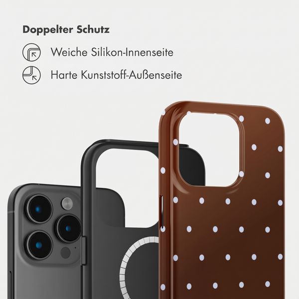 Selencia Vivid Rückabdeckung mit MagSafe Apple iPhone 15 Pro - Happy Dots Chocolate