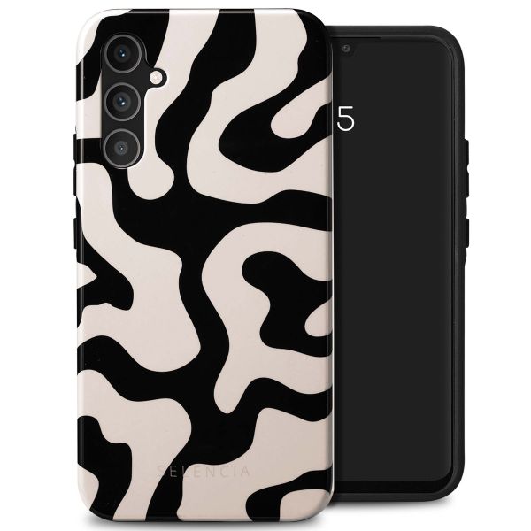 Selencia Vivid Tough Back Cover für das Samsung Galaxy A34 (5G) - Art Wave Black