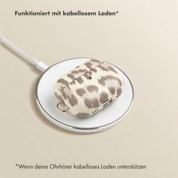 Selencia Sabi Hülle Panthermuster  Apple Airpods Pro 3 - Soft Ivory