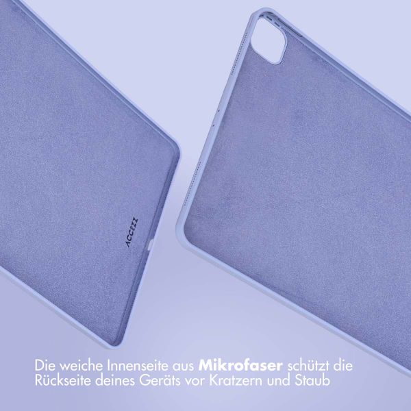 Accezz Liquid Silicone Back Cover mit Stifthalter Apple iPad Pro 12.9 (2022) / Pro 12.9 (2021) / Pro 12.9 (2020) - Lila