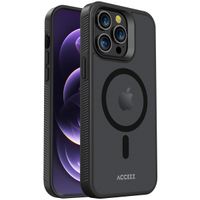 Accezz Rugged Frosted Back Cover mit MagSafe für das iPhone 14 Pro Max - Schwarz