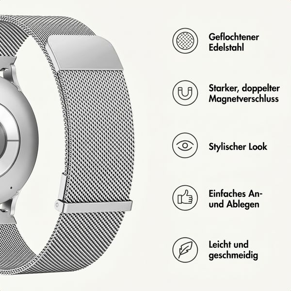 imoshion Mailändische Magnetarmband -   Universelle 20 mm Anschluss - Silber