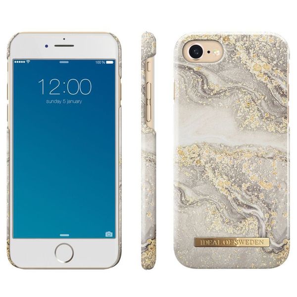 iDeal of Sweden Sparkle Greige Marble Fashion Back Case iPhone 8 / 7 / 6 /6s