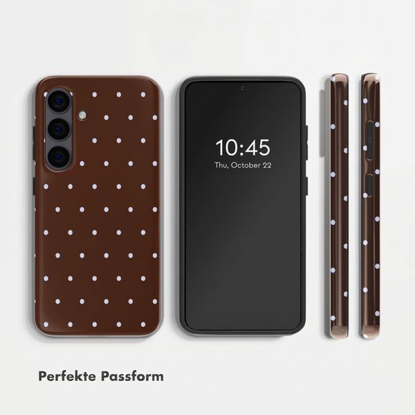 Selencia Vivid Back Cover Samsung Galaxy S24 - Happy Dots Chocolate