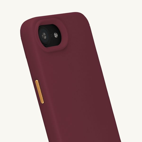 Selencia Rivièra Backcover mit MagSafe mit abnehmbaren Haken Apple iPhone 17e / 16e - Bold Burgundy