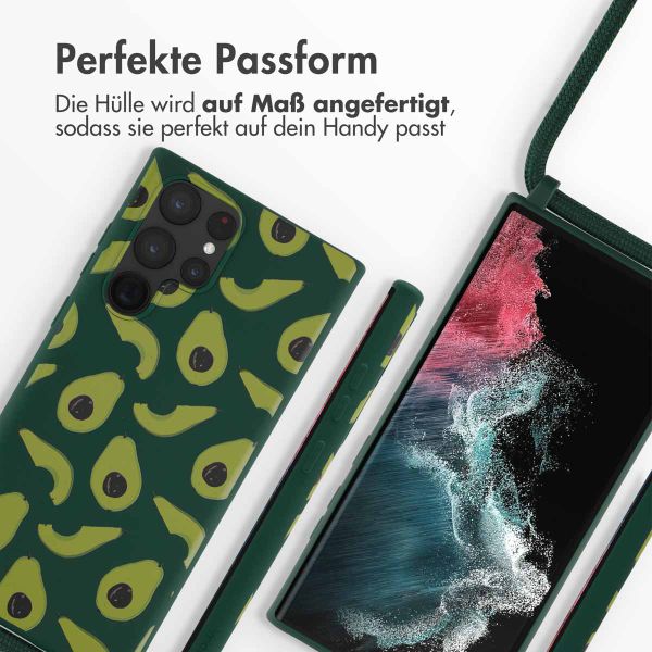 imoshion Silikonhülle design mit Band für das Samsung Galaxy S22 Ultra - Avocado Green