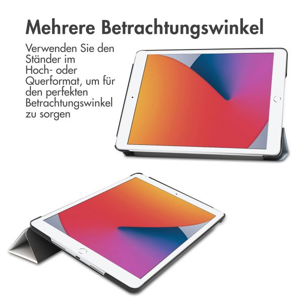 imoshion Design Trifold Klapphülle für das iPad 9 (2021) 10.2 Zoll / iPad 8 (2020) 10.2 Zoll / iPad 7 (2019) 10.2 Zoll - Sky