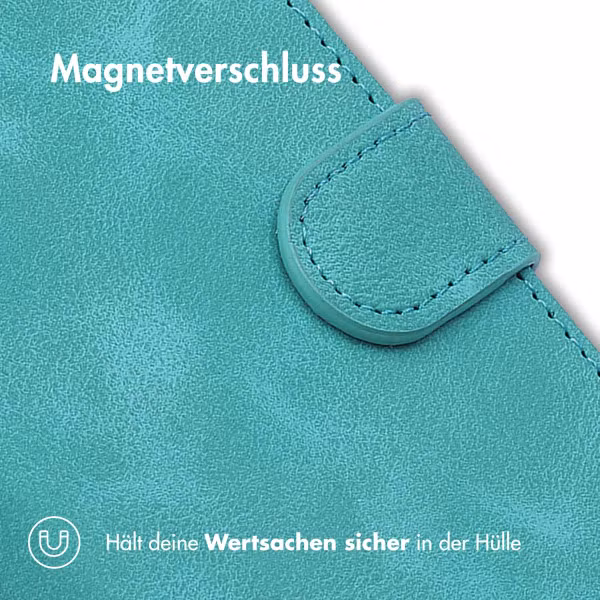 imoshion Klapphülle mit Kordel für das Samsung Galaxy S25 Plus - Türkis
