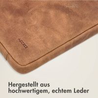 Accezz Leather Laptop Hülle mit Reißverschluss 15-16 Zoll - Laptop Sleeve - Cognac