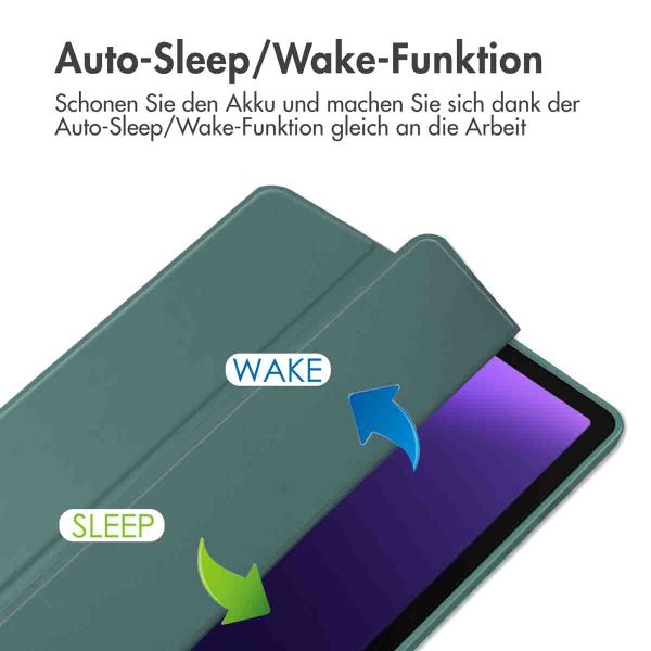 imoshion Trifold Hardcase Klapphülle Samsung Galaxy Tab S9 11.0 Zoll / Tab S10 FE / S9 FE 10.9 Zoll - Grün