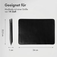 Accezz Leather Laptop Hülle Apple MacBook 14 Zoll - Laptop Sleeve - Schwarz