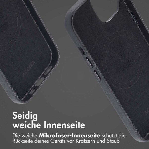 Accezz MagSafe Leather Backcover Apple iPhone 15 - Onyx Black