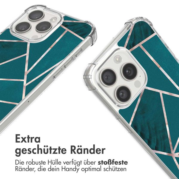 imoshion Design Hülle mit Band Apple iPhone 15 Pro Max - Petrol Green Graphic