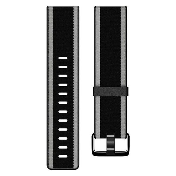 Fitbit Woven Armband für  Fitbit Versa / Versa 2 / Versa Lite - Größe L - Grey / Black