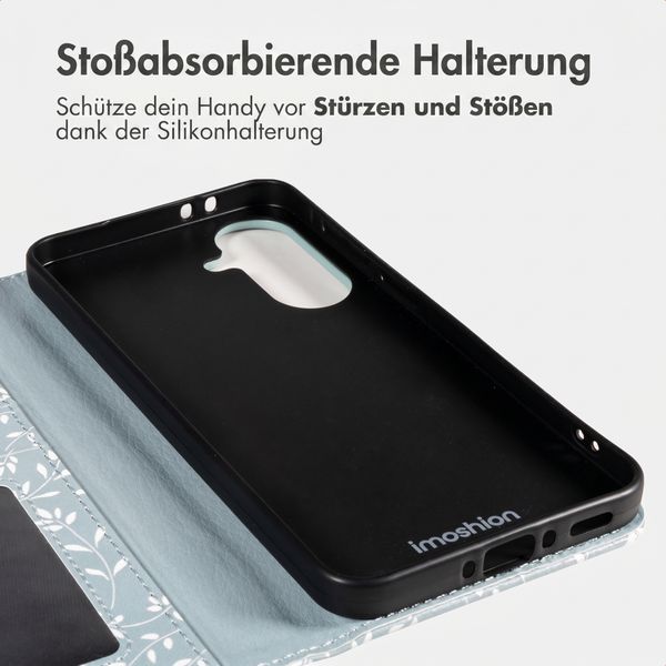imoshion Design Klapphülle Samsung Galaxy A37 (5G) - Smoke Green Flowers