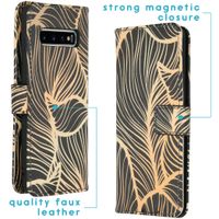 imoshion Design TPU Klapphülle Samsung Galaxy S10 - Golden Leaves