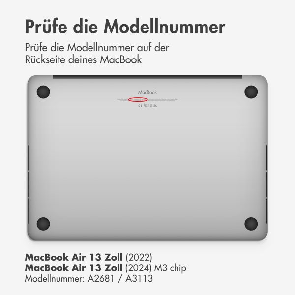 Selencia Cover mit gewebter Oberfläche für das MacBook Air 13 Zoll (2022) / Air 13 Zoll (2024) M3 chip - A2681 / A3113 - Grau