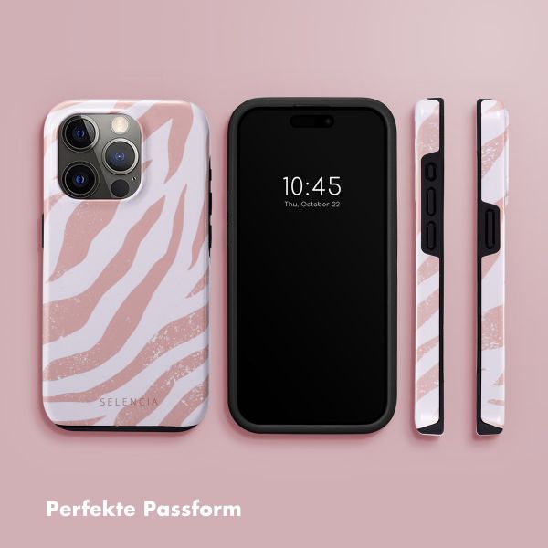 Selencia Vivid Back Cover Apple iPhone 15 Pro - Colorful Zebra Old Pink