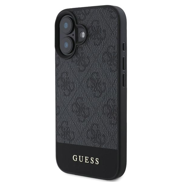 Guess Bottom Stripe 4G Back Cover für das iPhone 16 - Grau