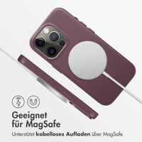 Accezz MagSafe Leather Backcover für das iPhone 15 Pro - Heath Purple