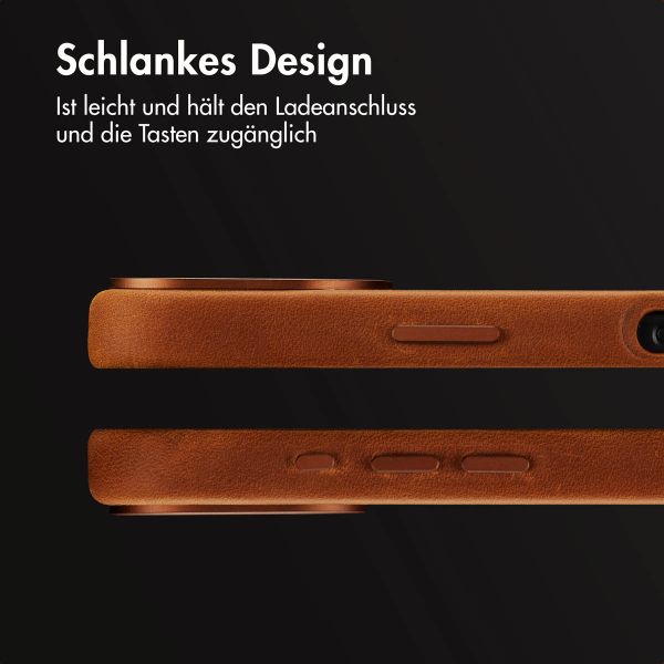 Accezz Vintage Leather Magsafe Backcover iPhone 16 - Tabacco Cognac