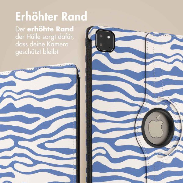 imoshion 360° drehbare Design Klapphülle Apple iPad Air 13 Zoll (2025) M3 / (2024) M2 - White Blue Stripes