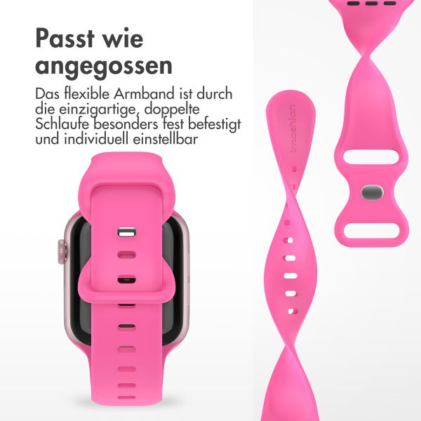 imoshion Silikonband⁺ für die Apple Watch Series 1 bis 9 / SE (38/40/41 mm) | Series 10 (42 mm) - Barbie Pink - Größe S/M