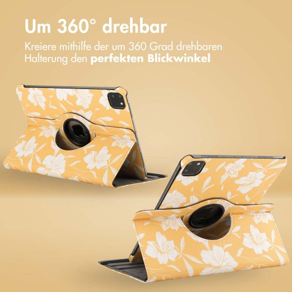 imoshion 360° drehbare Design Klapphülle für das iPad Pro 11 (2024) M4 - Yellow Flowers