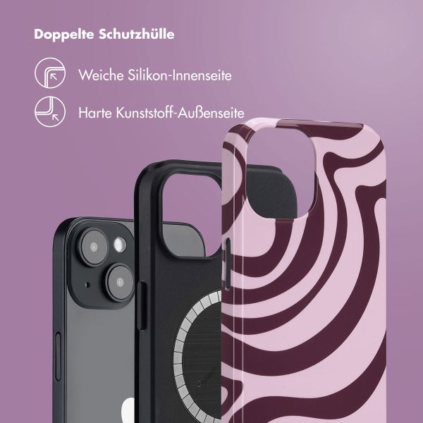 Selencia Vivid Tough Back Cover MagSafe für das iPhone 14 - Wavy Swirl Pink Plum