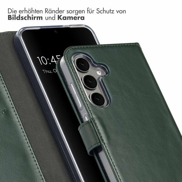 Selencia Echtleder Klapphülle für das Samsung Galaxy S25 Plus - Grün