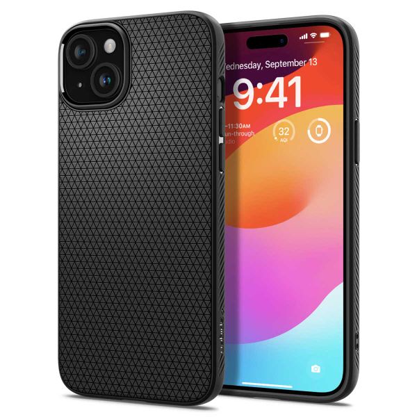 Spigen Liquid Air™ Case für das iPhone 15 Plus - Matte Black