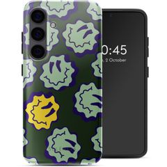 Selencia Vivid Back Cover Samsung Galaxy S24 - Wavy Smiley Green