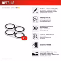 Displex CamGlass All-In-One Kameraprotektor Apple iPhone 16 / 16 Plus / 17