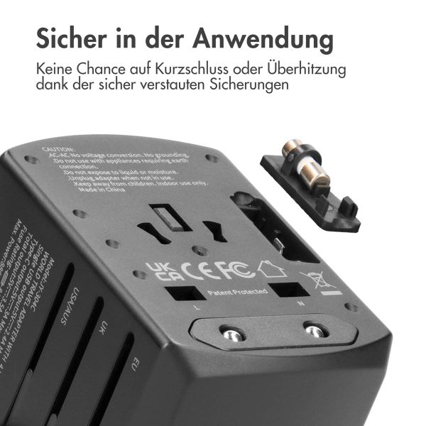 imoshion Universalreiseadapter - USB-C &  USB-A - Schwarz