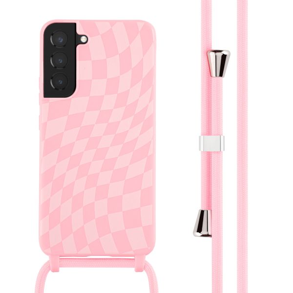 imoshion Silikonhülle design mit Band für das Samsung Galaxy S22 Plus - Retro Pink