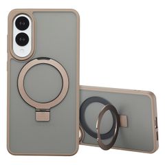 Accezz Ring Stand Backcover mit MagSafe Samsung Galaxy S25 Edge - Braun