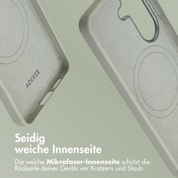 Accezz MagSafe Leather Backcover Samsung Galaxy S26 - Light Grey