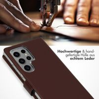 Selencia Echtleder Klapphülle Samsung Galaxy S24 Ultra - Dunkelbraun