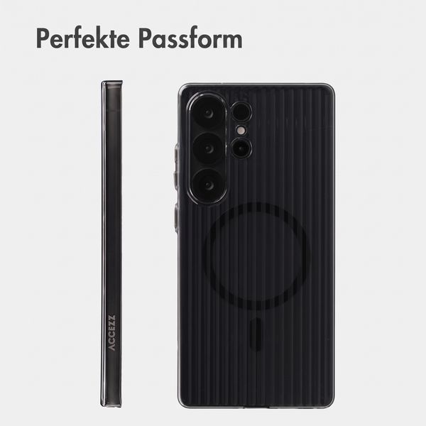 Accezz Lite Backcover mit MagSafe | Fluted | Samsung Galaxy S25 Ultra - Schwarz