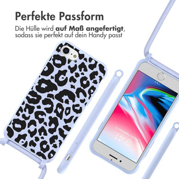 imoshion SilikonHülle design mit Band Apple iPhone SE (2022 / 2020) / 8 / 7 - Animal Lila