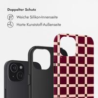Selencia Vivid Back Cover Apple iPhone 15 - Check This Burgundy