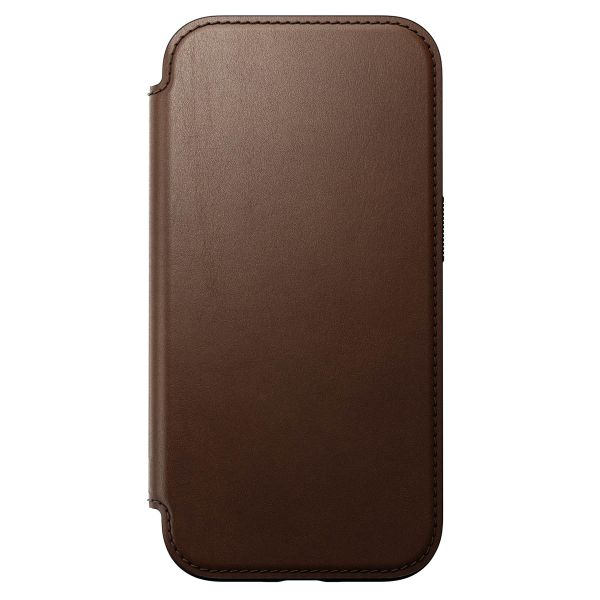 Nomad Modern Leather Folio Klapphülle für das iPhone 16 - Brown