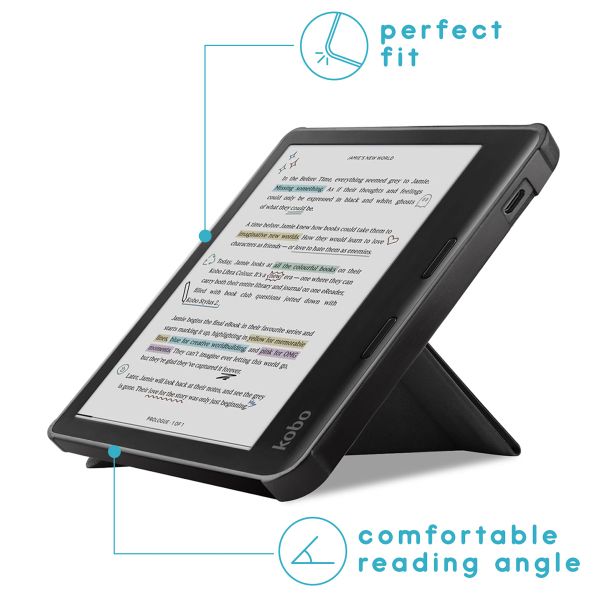 imoshion Klappbare Klapphülle Kobo Libra Colour - Schwarz