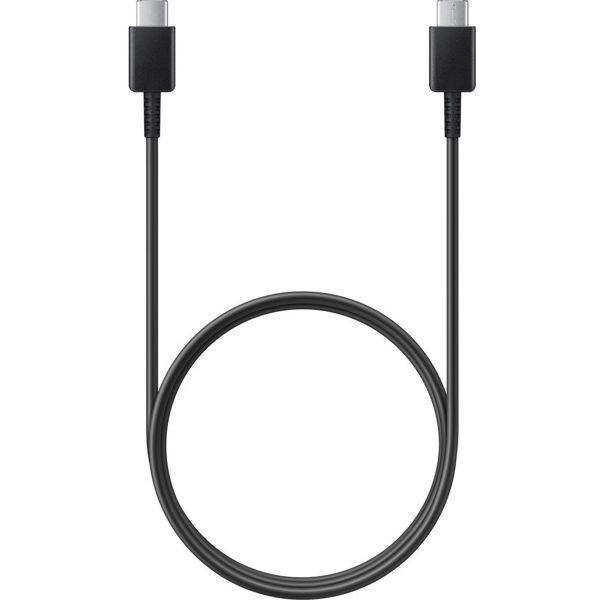 Samsung Original USB-C-zu-USB-C-Kabel - 1 meter - 25 Watt - Schwarz + Original Fast Charging Adapter USB-C Oplader - in Fabrikverpackung - 25 Watt - Schwarz